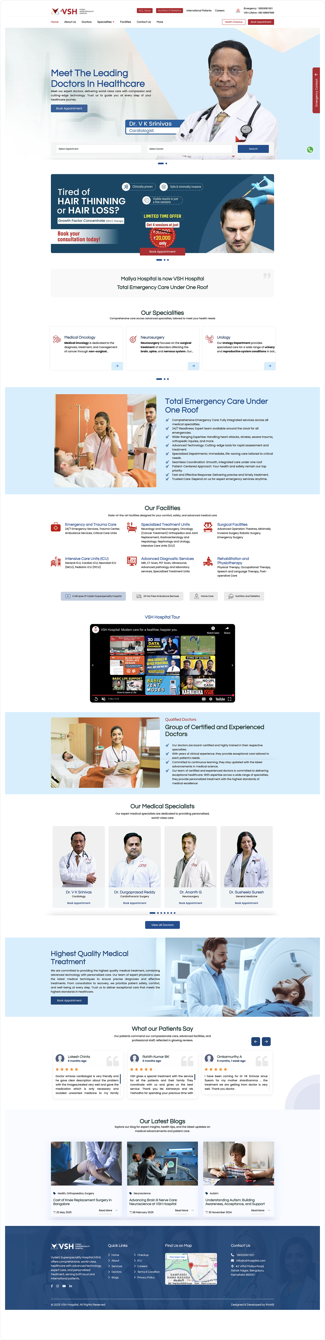 VSH Hospital Website Preview